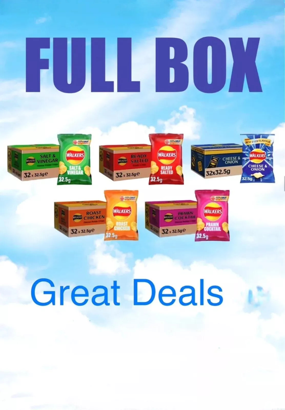 Walkers Crisps Box Case of 32 x 32.5g long Date Please Read Description