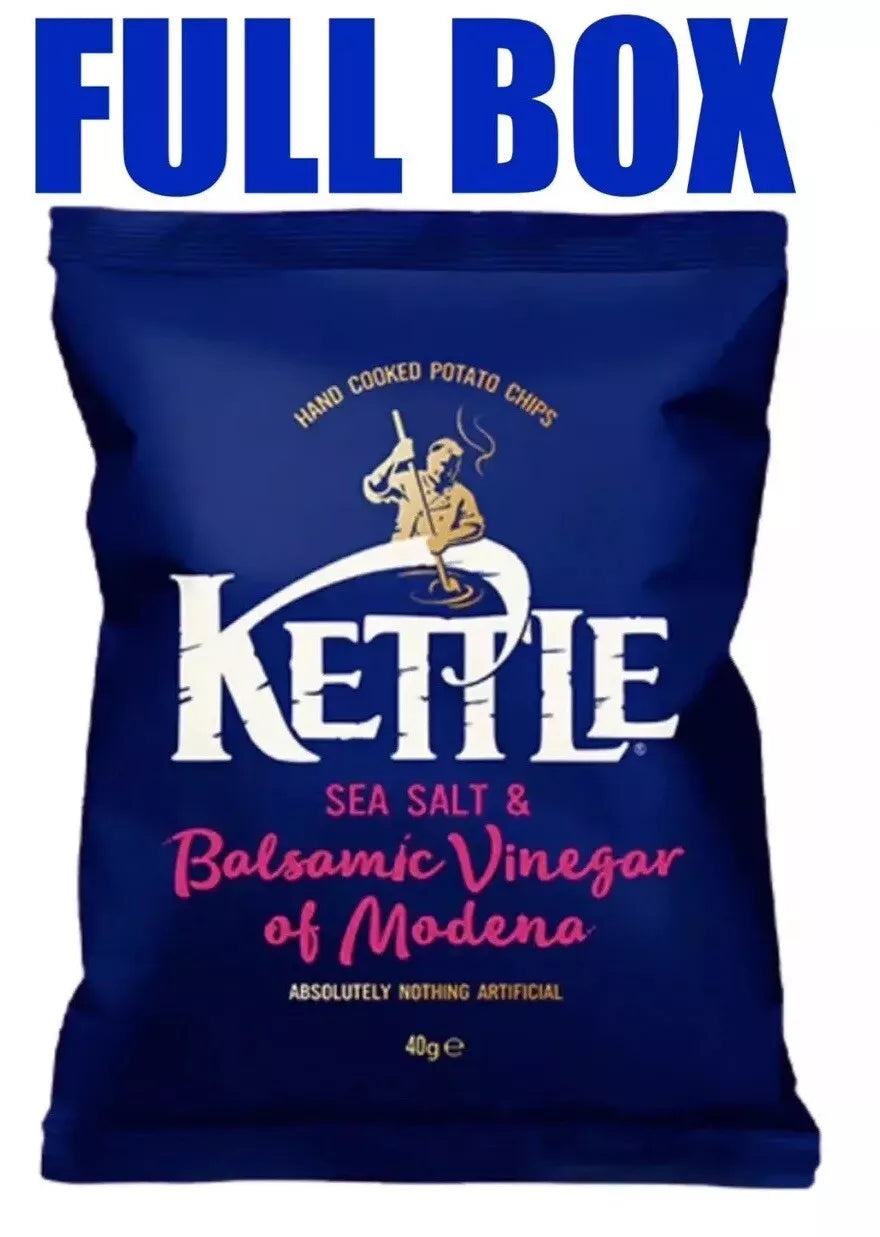 Kettle Crisps Sea Salt & Balsamic Vinegar of Modena Crisps 18x40g BB:07/25