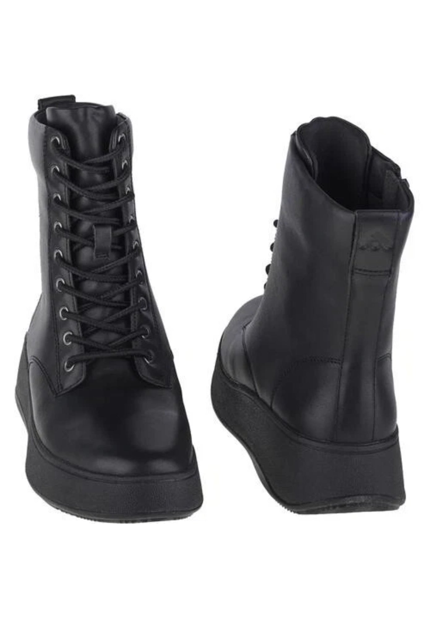 Fitflop Lace Up Flatform Black Ankle Uk6 1/2 Leather Boots New In Box RRP£170