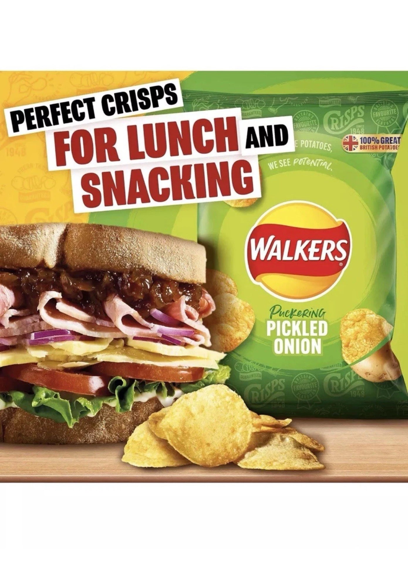 Walkers Crisps Pickled Onion Best Before 11/10/ 25