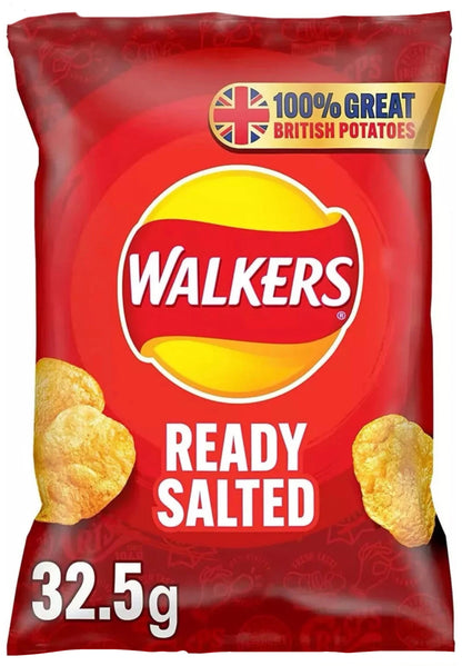 Walkers Ready Salted Crisps Box of 32 x 32.5g  Best Before 9/25
