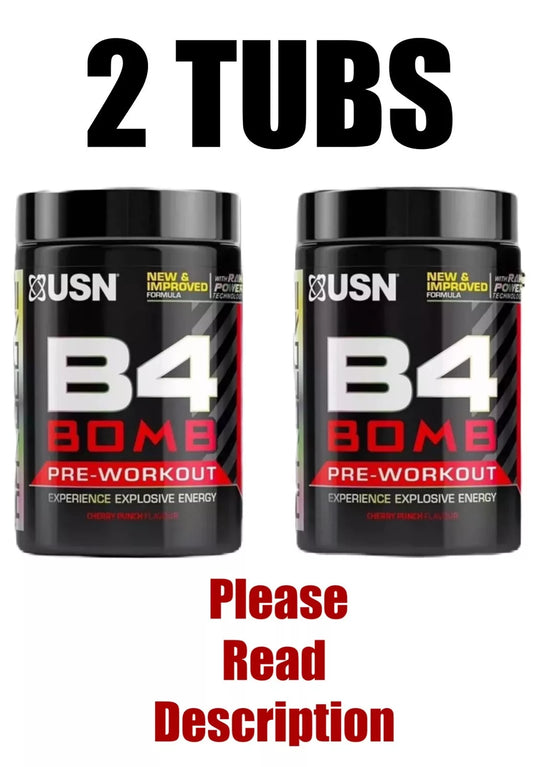 USN - B4 Bomb - Pre-Workout - Cherry Punch Flavour - 2 x 180g Best before 01/25