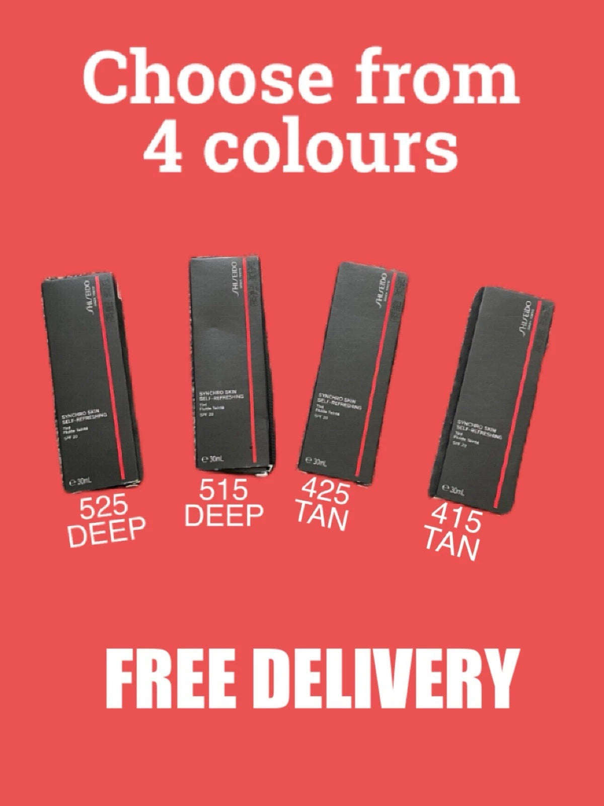 SHISEIDO SYNCHRO SKIN SELF-REFRESHING FOUNDATION - WOMEN'S FOR HER. NEW