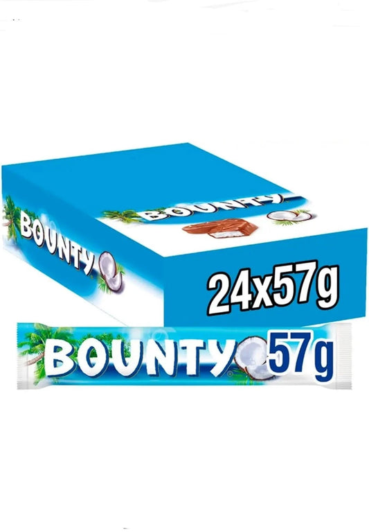 Bounty Chocolate Blue full box of 24 x 57g Best Before 06/25