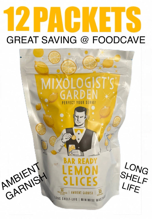 Mixologist's Garden Bar Ready lemon Slices AMBIENT GARNISH Best before 06/24